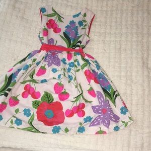Mini Boden Floral/strawberry girls dress